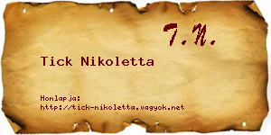 Tick Nikoletta névjegykártya